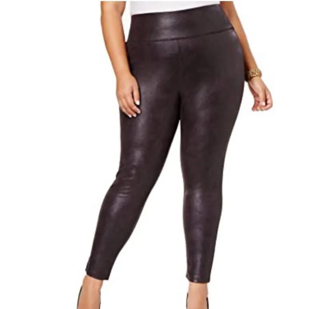 💗NWT Melissa Mccarthy Seven 7 Faux Leather Legging Brown - Size 3X